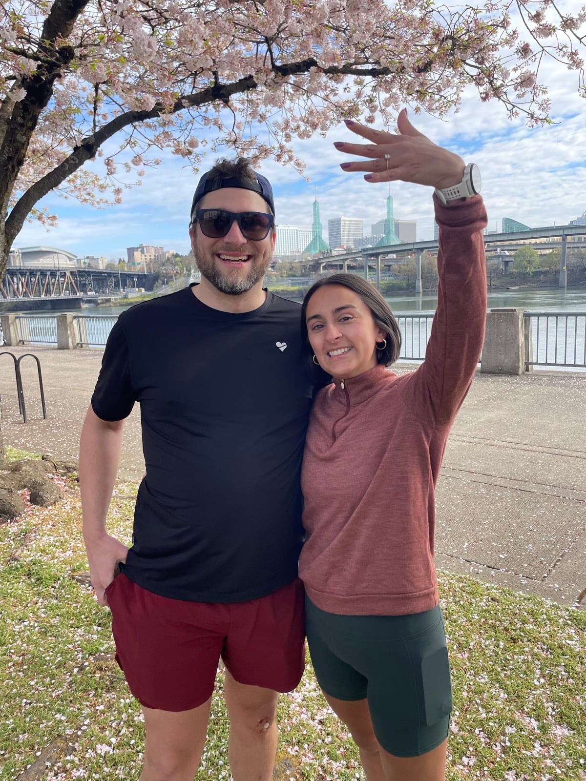 Jessica and Michael celebrating their engagement